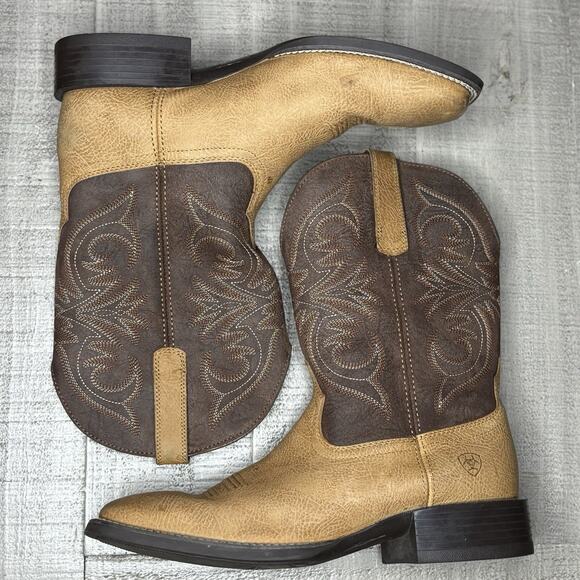 Ariat Men’s Size 12EE Western Cowboy Boot Sport Pardner Western Matte Tan Buck - Picture 5 of 8